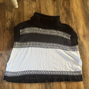 Black and White Turtleneck Sweater